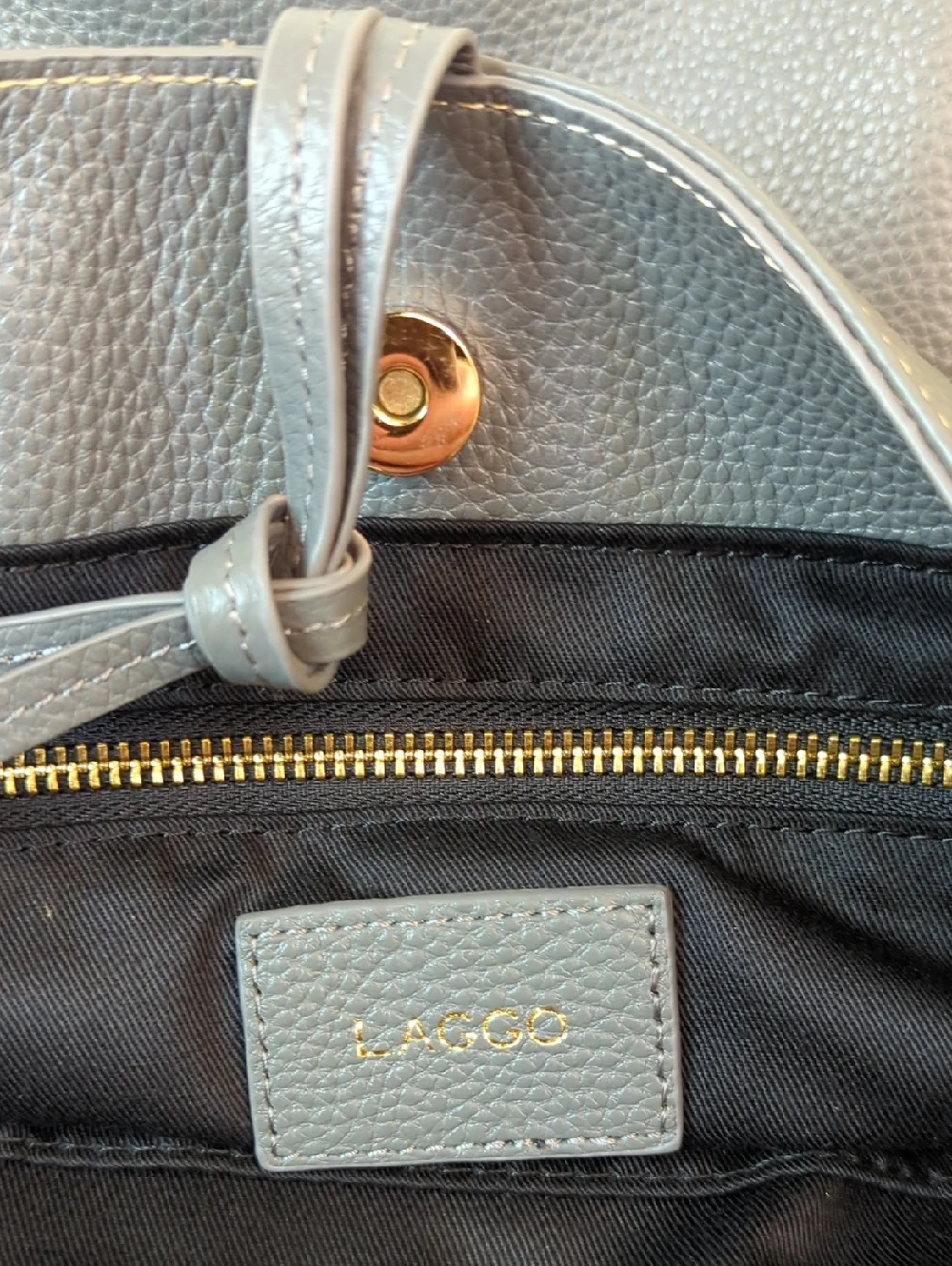 Laggo Gray Julia Leather Tassel Hobo Bag